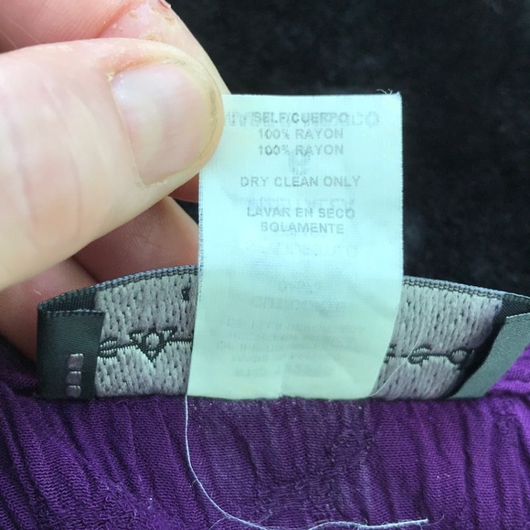 Connected Apparel Crinkle Tank Top Style Purple Dress 6 Rayon Dry Clean Wrinkle - Picture 10 of 11